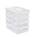 Extra Large 4-Tier Stackable Storage Box with Lid Clear Plastic Organizer Toy Building Block Storage Box