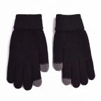 Women Men Winter Touch Screen Gloves Stretch Knit Wool Full‑Finger Gloves Warm Soft Crochet Thermal Gloves For Outdoor Wear