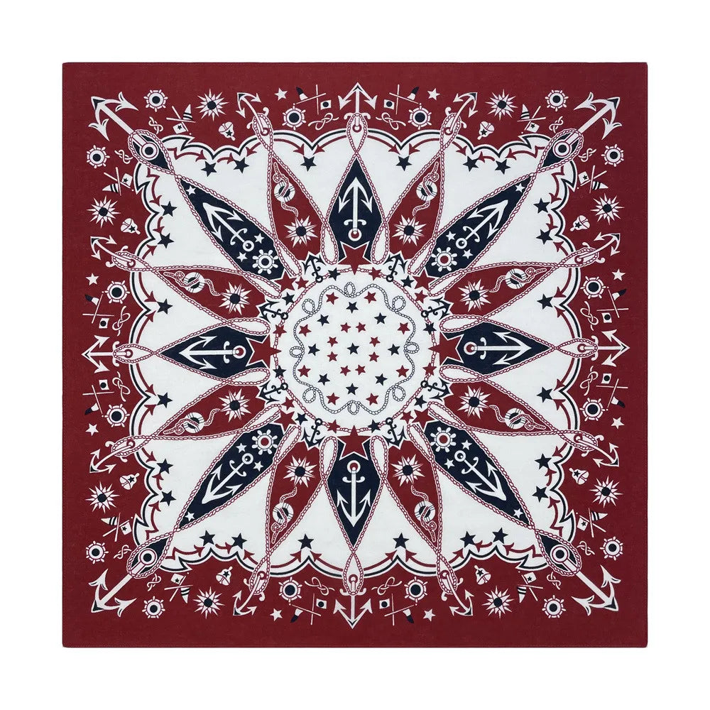Navy Blue Cashew Hip Hop Cotton Square Bandana Scarf Riding Headband Paisley Gifts For Men Unisex