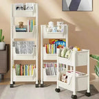 Versatile 2-5Tier Rolling Storage Cart with Wheels Perfect Bathroom Kitchen Office Ideal Groceries Snacks Toys Books Toiletries