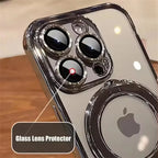 Luxury MagSafe Bracket Case for iPhone 16 & 17 – Clear Acrylic with Magnetic Ring Stand