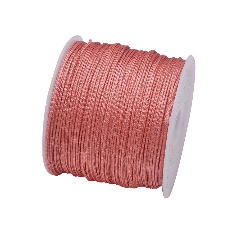 50Yds 0.8mm Crafts Nylon Cord For Jewelry Making Beading Braided Nylon Satin String for Bracelets Rattail Trim Chinese Knot