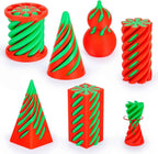 6 Pack Spiral Cone Fidget Toys 3D Printed Impossible Passthrough Pyramid Pillar Gourd Helix Screw Toys for Anxiety Relaxing