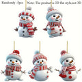 5pcs, Acrylic Snowman Ornaments, 2D Christmas Tree Hanging Decorations, Seasonal Decor for Christmas, Halloween, Thanksgiving