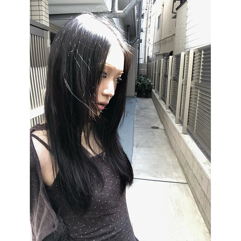 Karrram Japanese Y2k Knitted Tops Two Piece Set Vintage Harajuku Button Knit T-shirt Sets Korean 2000s Style Knitwear American