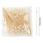 100Pcs Disposable Bamboo Skewer Hawaiian Flamingo Pearl Cocktail Picks Buffet Food Fruit Forks For Wedding Birthday Party Decor