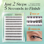 VYRILA Self Adhesive Eyelashes No Glue Needed Lashes 10‑16mm Pre Glued Cluster Lashes D Curl Soft Natural Press on Lashes