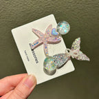 AWAYTR 2PCS Elegant Starfish Star Shell Hair Clips For Ladies Hairpins Summer Beach Holiday Party Barrettes Hair Accessories