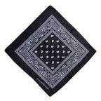 Hip Hop Cowboy Paisley Scarf Large Bandana Head Square Scarf Men Women 55x55cm Black Red White