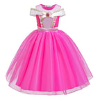 Girl Pink Dress Aurora Kids Cosplay Costume Princess Deluxe Outfit Children Birthday Party Elegant Ball Gown Fairy Disguise Sets