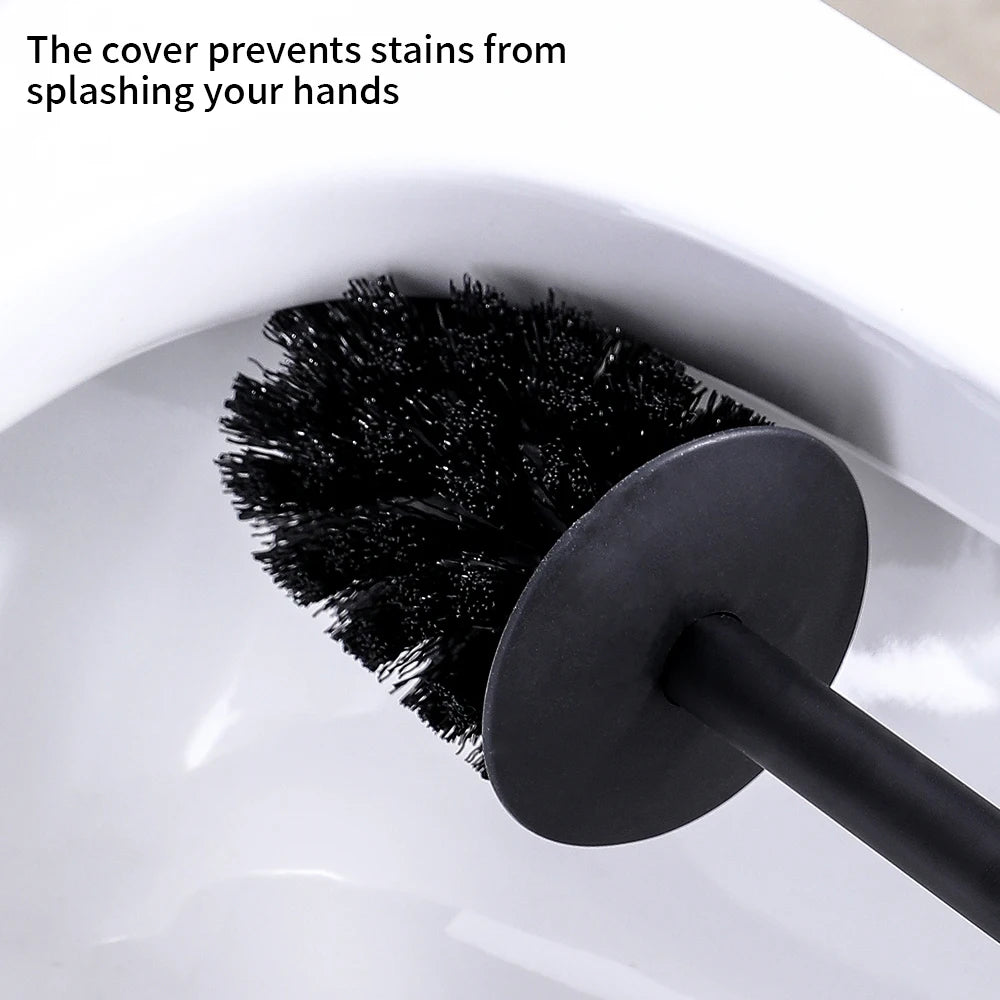 Toilet Bowl Brush Holder Set – Hidden Compact Deep Cleaning Scrubber