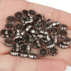 50pcs Rhinestone Spacer Beads Multi-color Crystal Metal Spacers Rondelle Beads for Jewelry Making DIY Bracelets Accessories