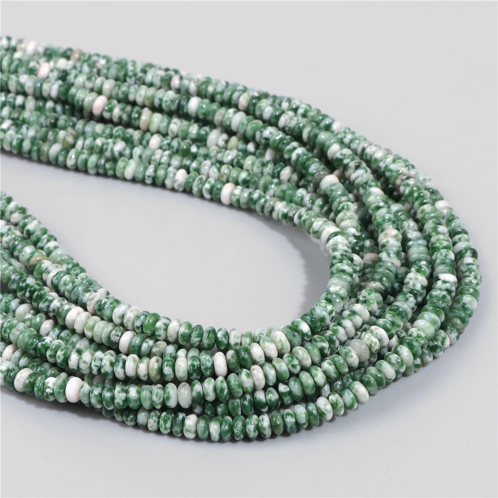 Natural Flat Round Stone Beads Abacus Shape Jaspers Quartzs Gems Beads For DIY Necklace Earrings Jewelry Making Accessori 2*4mm