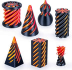 6 Pack Spiral Cone Fidget Toys 3D Printed Impossible Passthrough Pyramid Pillar Gourd Helix Screw Toys for Anxiety Relaxing