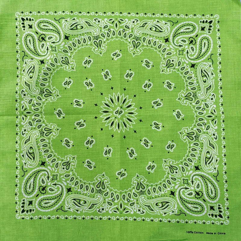 New Fashion Hip Hop 100% Cotton Bandana Square Scarf Gradient Color Paisley Headband Printed For Women/Men/Boys/Girls