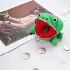 20Pcs/Lot Frog Wallet Coin Purse Keychain Cartoon Flannel Wallet Plush Frog Toy Kid Prize Jewelry Wholesale