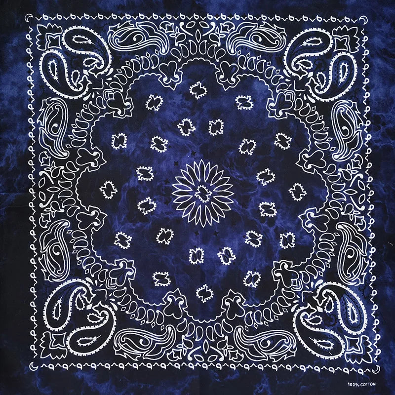 New Fashion Hip Hop 100% Cotton Bandana Square Scarf Gradient Color Paisley Headband Printed For Women/Men/Boys/Girls