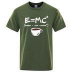 Summer Men T-shirt Cotton Blend Casual Funny Energy=Milk+Coffee Print Men Cool Loose O-neck Tops For Men Short Sleeve Male Tees