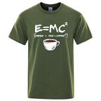 Summer Men T-shirt Cotton Blend Casual Funny Energy=Milk+Coffee Print Men Cool Loose O-neck Tops For Men Short Sleeve Male Tees