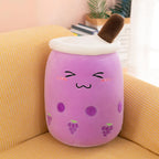 Kawaii Boba Fruit Bubble Tea All Series Cartoon Plush Toy Stuffed Animals Cute Food Milk Tea Soft Toys Room Decor Pillow Gifts