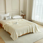 Solid  Colour Tutu Fleece Drawn Blanket Double-sided Flannel Multifunctional Leisure Blanket Office Lunch Break Blanket