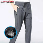 Breathable Men's Casual Pants Quick Dry Straight Elastic Waist Jogger Sweatpants Korean Classic Sport Trousers Plus Size 4XL 5XL