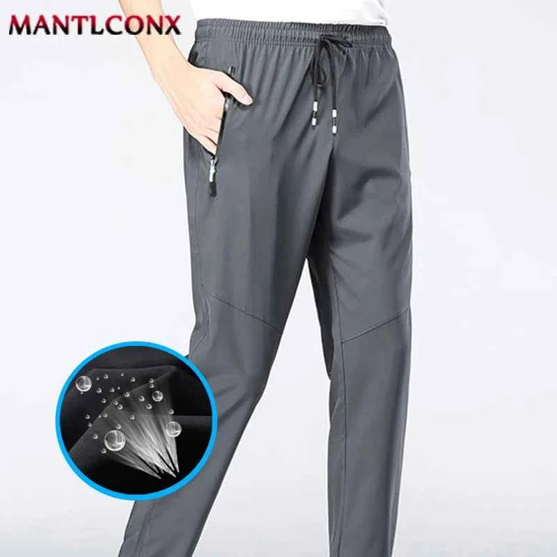 Breathable Men's Casual Pants Quick Dry Straight Elastic Waist Jogger Sweatpants Korean Classic Sport Trousers Plus Size 4XL 5XL