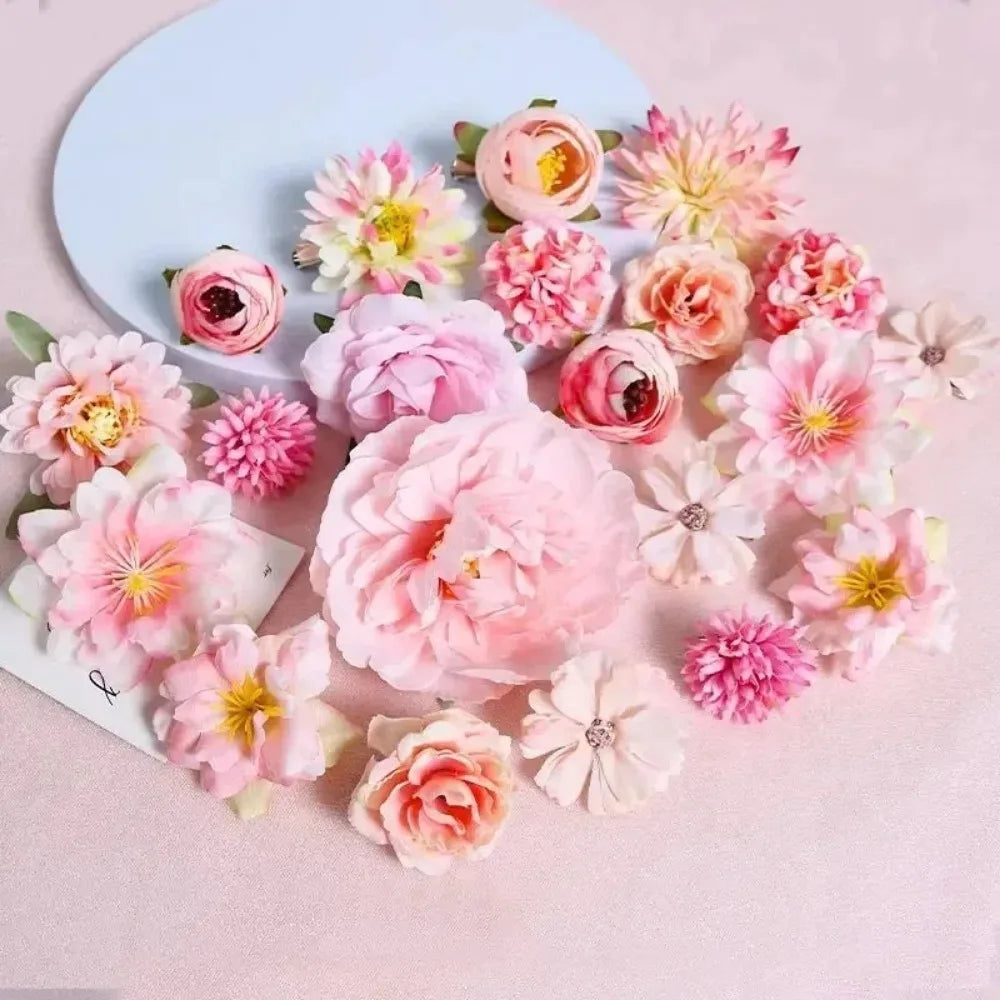 3/21Pcs Artificial Rose Flower Head Fake Flower For Home Room Decor Wedding Decoration DIY Garland Bouquet Christmas Accessories