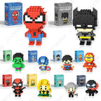 Spider Man Building Block Deadpool & Venom Iron Man Figure Batman Super Hero Cartoon Character Model Toys for Gifts