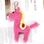 2026 Crochet Horse Pendant Creative Woven Animal Key Chains Knitted Horse Key Rings Gift Bagpack Decor
