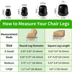 16PCS Chair Leg Protectors Silicone with Thick Wrap Felt Furniture Leg Pads for Protecting Floors from Scratches and Noise