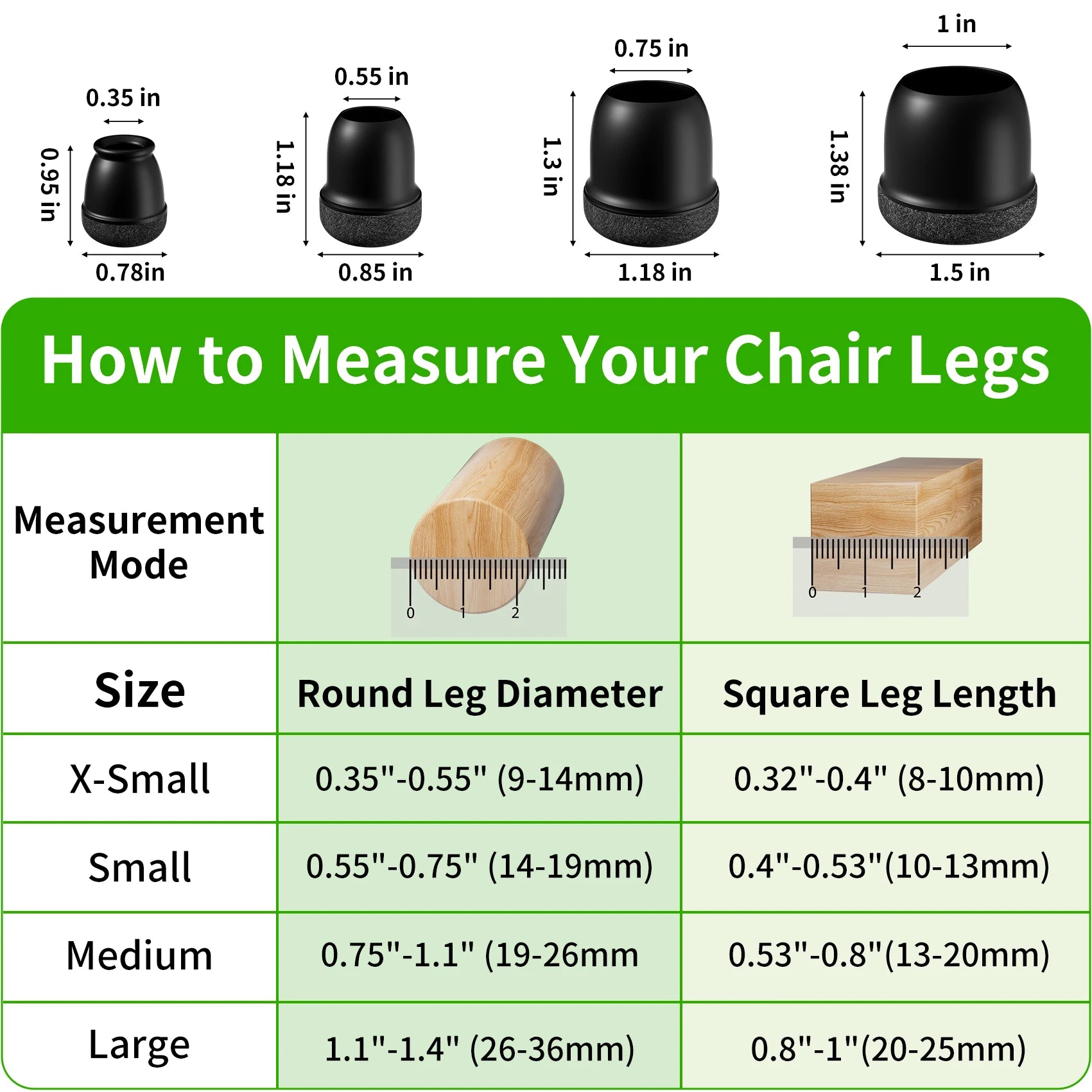 16PCS Chair Leg Protectors Silicone with Thick Wrap Felt Furniture Leg Pads for Protecting Floors from Scratches and Noise
