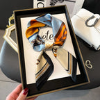 Luxury Chain Print Small Square Scarf Simulated Silk Thin Neck Scarf Fashion Sunscreen Headscarf For Women 70x70cm