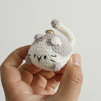 Cute Crochet Kitten Keychain Smiling Cat Bag Charm