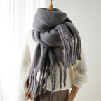 Winter Scarf for Women Cashmere Warm Solid Pashmina Blanket Wraps Female Thick Soft Bufanda Big Tassel Shawl Long Poncho Echarpe