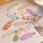 12 Pieces of Multi-Color Colorful Hair Clips with Side Bangs, Duckbill Clips for Broken Hair, Sweet Girl's Simple Hair Clips