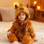 Winter Baby Rompers Baby Pijamas Panda Tiger Leopard Monkey Fox Animal Cartoon Hooded Jumpsuits Cosplay Costume Boys Girl Pajama