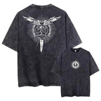 Harajuku Vintage Washed T Shirts Death Note Anime Graphic Printing T Shirt Oversize Cotton Fashion Streetwear Unisex Top Tee