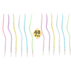 6/12/48pcs Birthday Candles Spiral Cake Candles  Long Thin Cake Candles For Wedding Party And Cake Decoration
