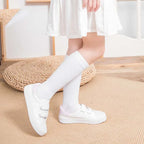 About 28 cm Knee High Socks Kids Boys Girls Socks for School Uniform Children White Socks Student Black  toddler girl socks