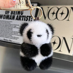 ZAKOL Cute Panda Plush Toy Keychain Cartoon Bag Pendant Accessories Car Key Chain Charm Ornaments Fashion Girls Gift