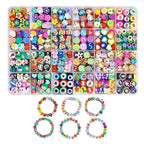 15-28Grids Polymer Clay Beads Set Letter Imitation Pearl Beads Kit Soft Pottery Beads Gift Box for DIY Craft Jewelry Making