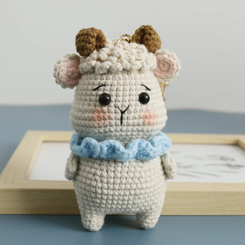 Cute Rabbit Crochet Keychain Handmade Bunny Bag Charm