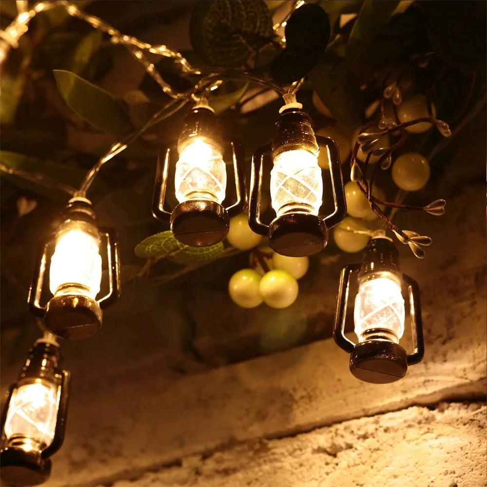 80 LED Vintage Lantern String Lights Christmas Halloween Decor
