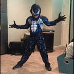 Kids Black Spider Superhero Costume – 3D Spandex Jumpsuit