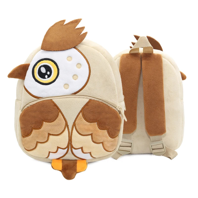 Cute Cartoon Animal Plush Backpack Soft Children Kindergarten Schoolbag Toddler Travel Bag Gift For Girls Boys