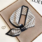 Luxury Brand Horse Print Skinny Neckerchief Scarf For Women Satin Silk Ribbons Bandana Ladies Neck Tie Wrist Wrap Shawl Echarpe
