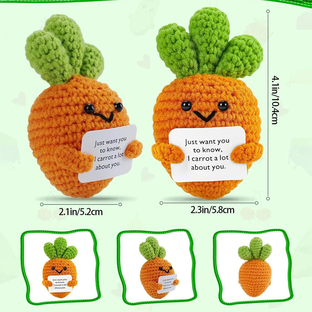 Positive Energy Duck Doll Hug Pocket Mini Handmade Plush Wool Knitting Dolls Funny Emotional Support Crochet Gift for Birthday