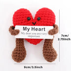 Positive Energy Duck Doll Hug Pocket Mini Handmade Plush Wool Knitting Dolls Funny Emotional Support Crochet Gift for Birthday
