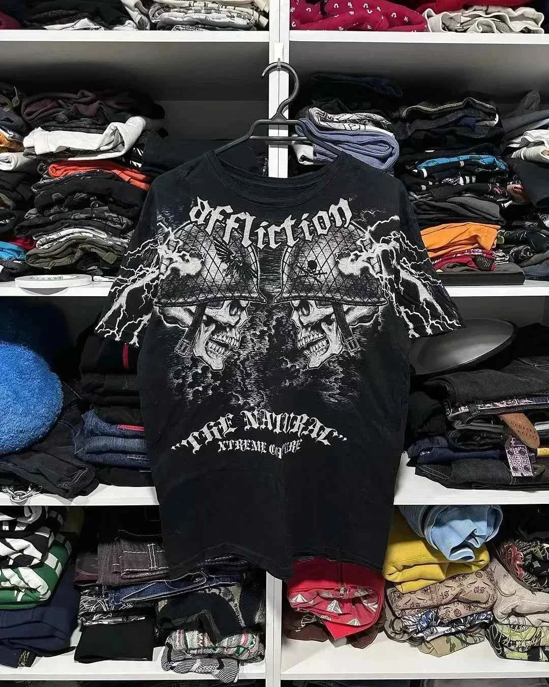 2000s American New Retro Casual Hip-Hop Gothic Print Women Clothing  Fashion T shirt Street Short Sleeved Men And Women Y2K Tops